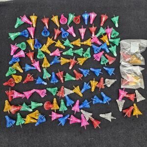 Vintage Christmas Tree‎ Light Flower Reflector Lot 118 Pieces Plastic Multicolor